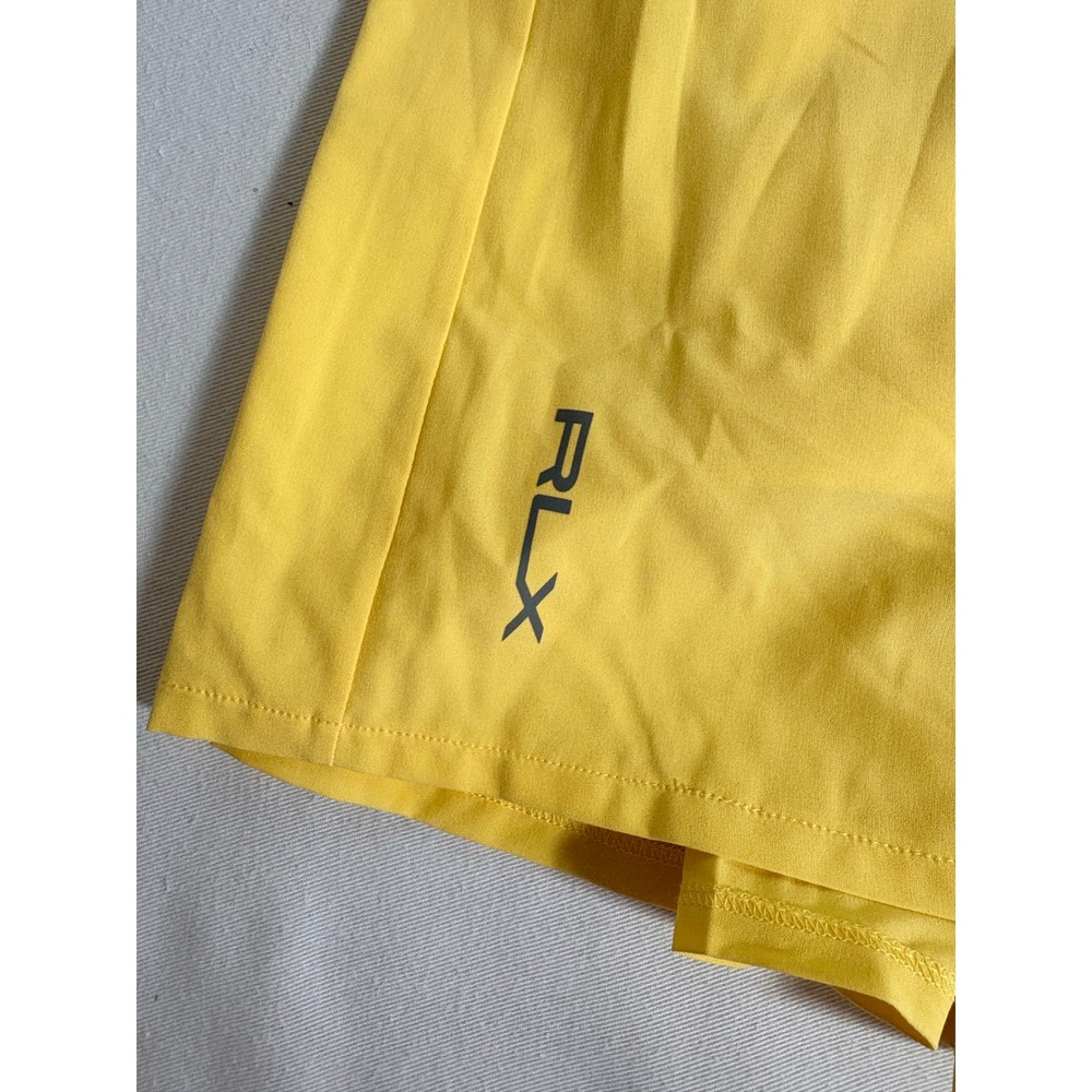RLX Ralph Lauren Golf Skort Medium Yellow New Pleated Back Wicking Athletic - Picture 12 of 12